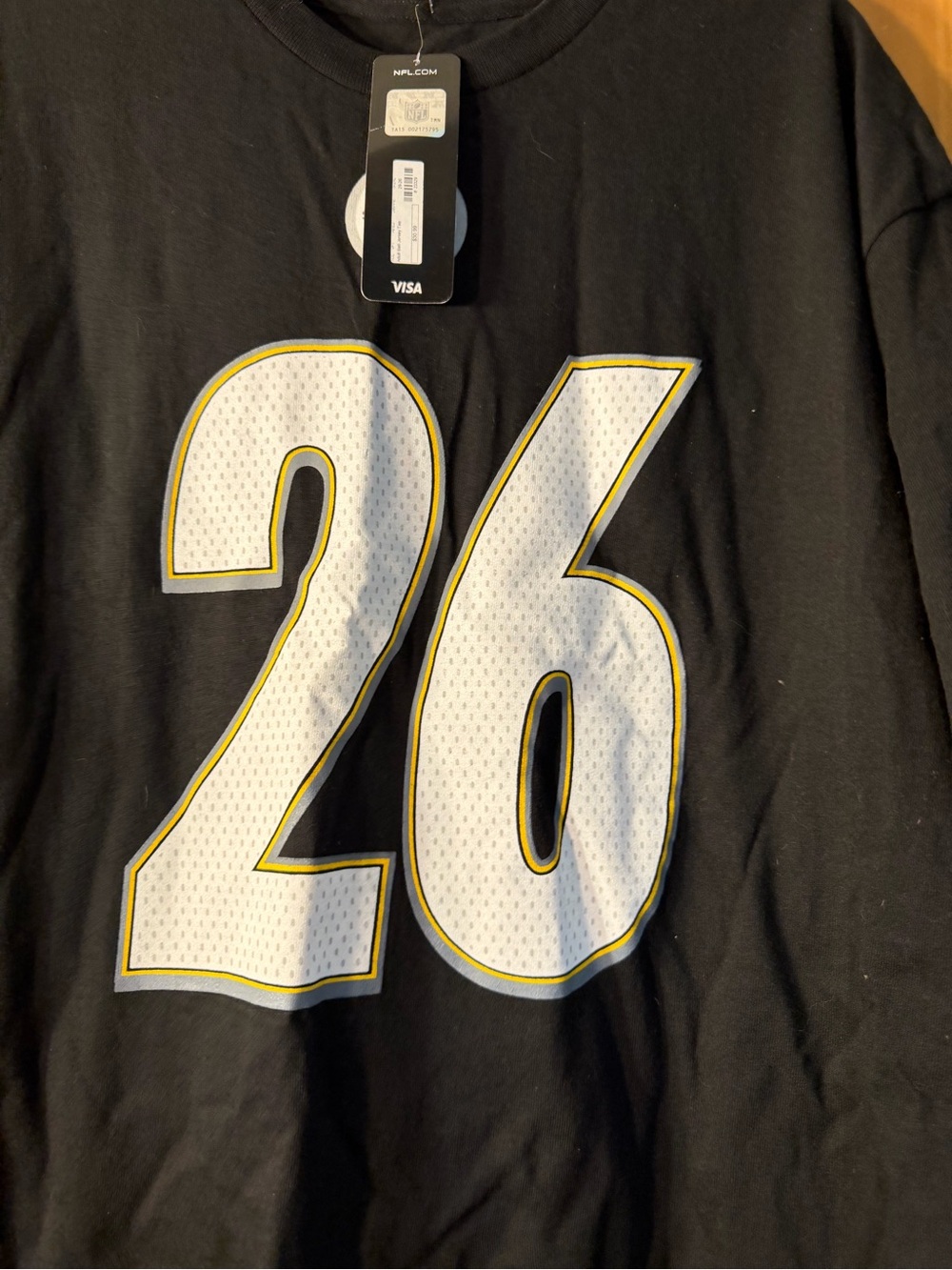 Pittsburgh Steelers Men's Black Number Bell 26 Graphic Shirt - NFL